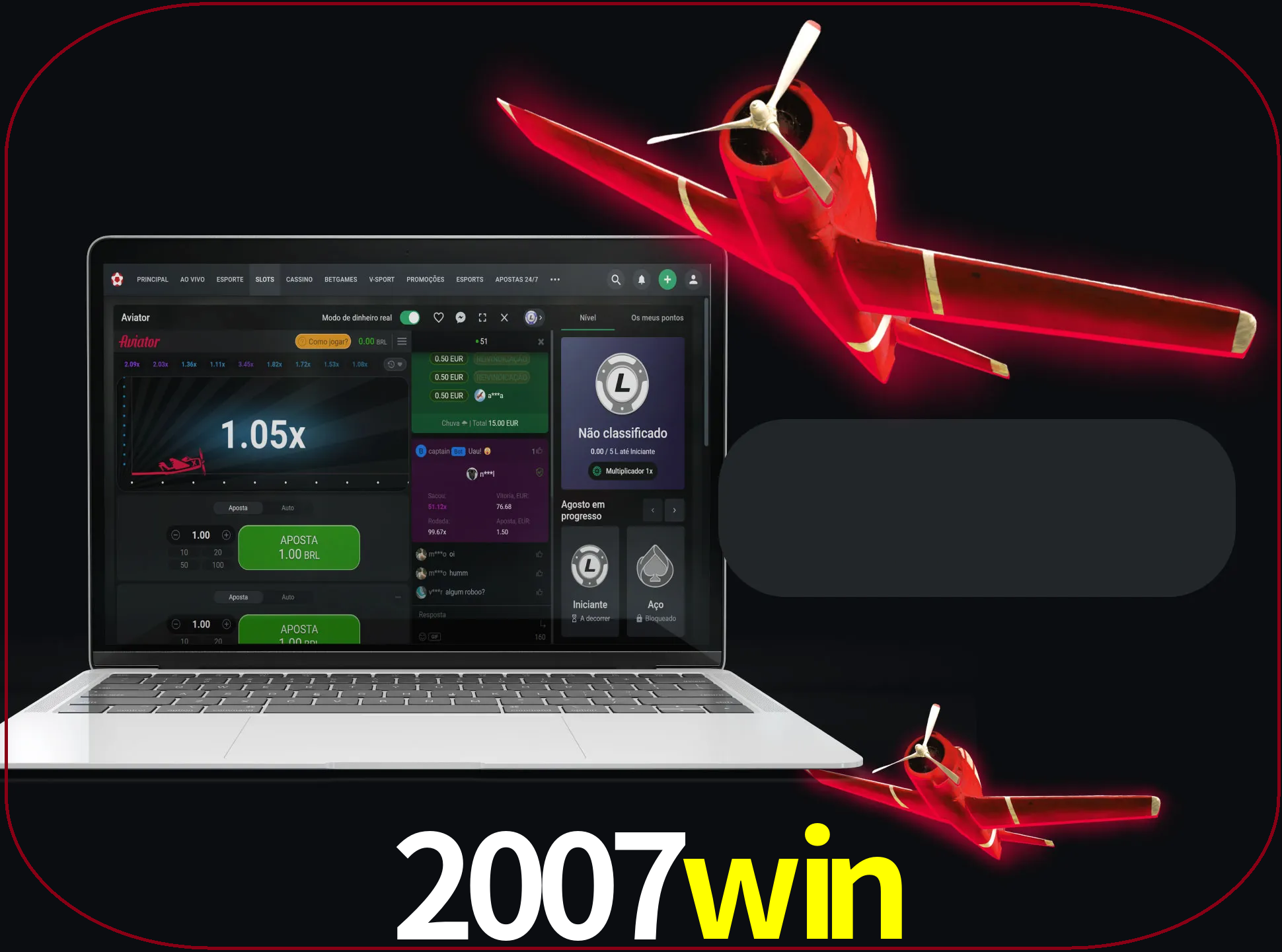 Observe o avião voando e as chances aumentando.