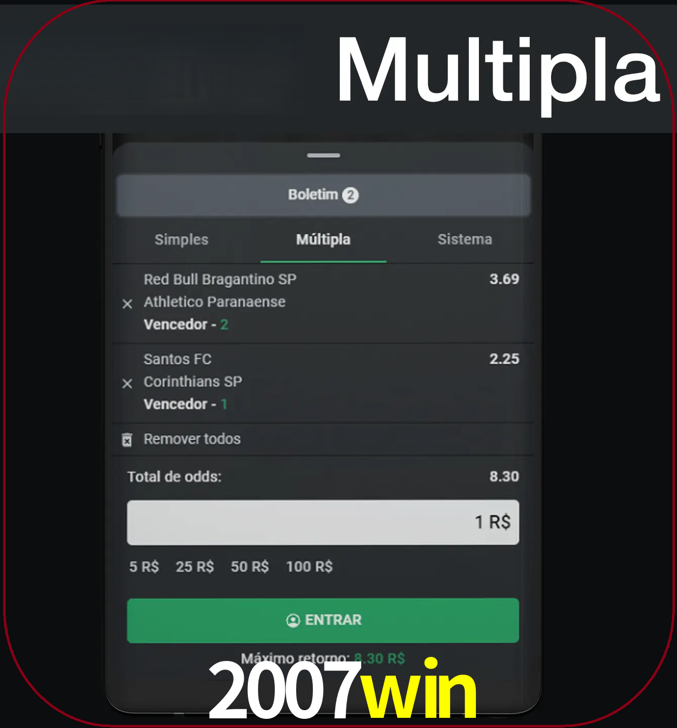 Faça apostas mais valiosas com mais de duas apostas.