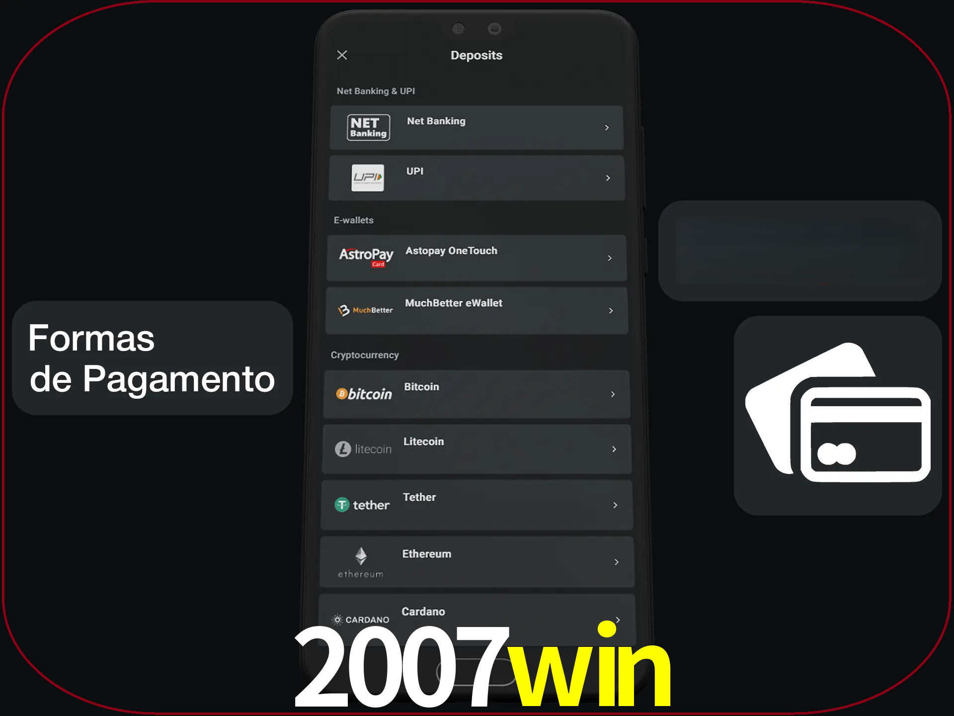 Escolha a forma de pagamento de sua preferência.