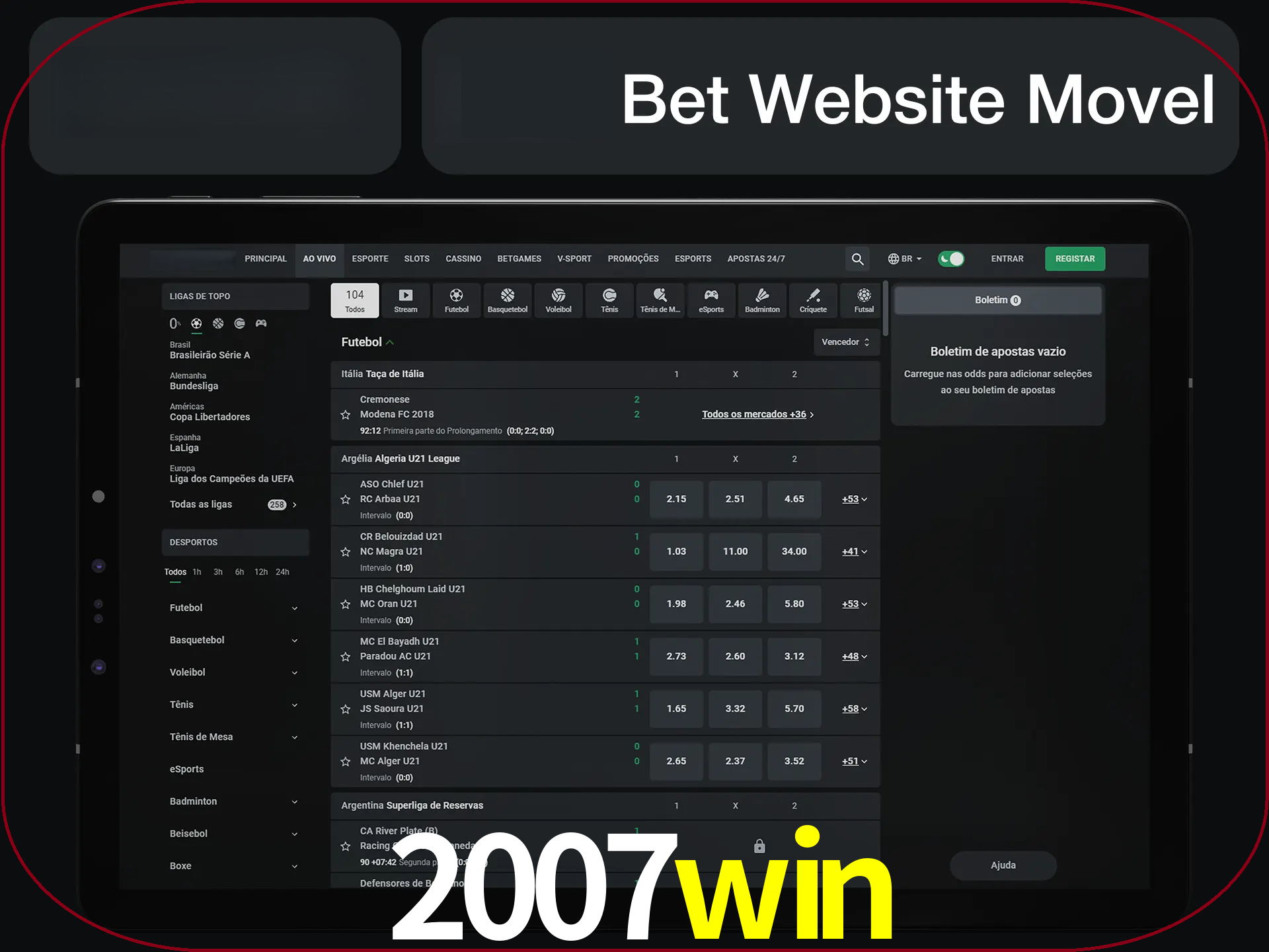 Use nosso website em qualquer dispositivo.