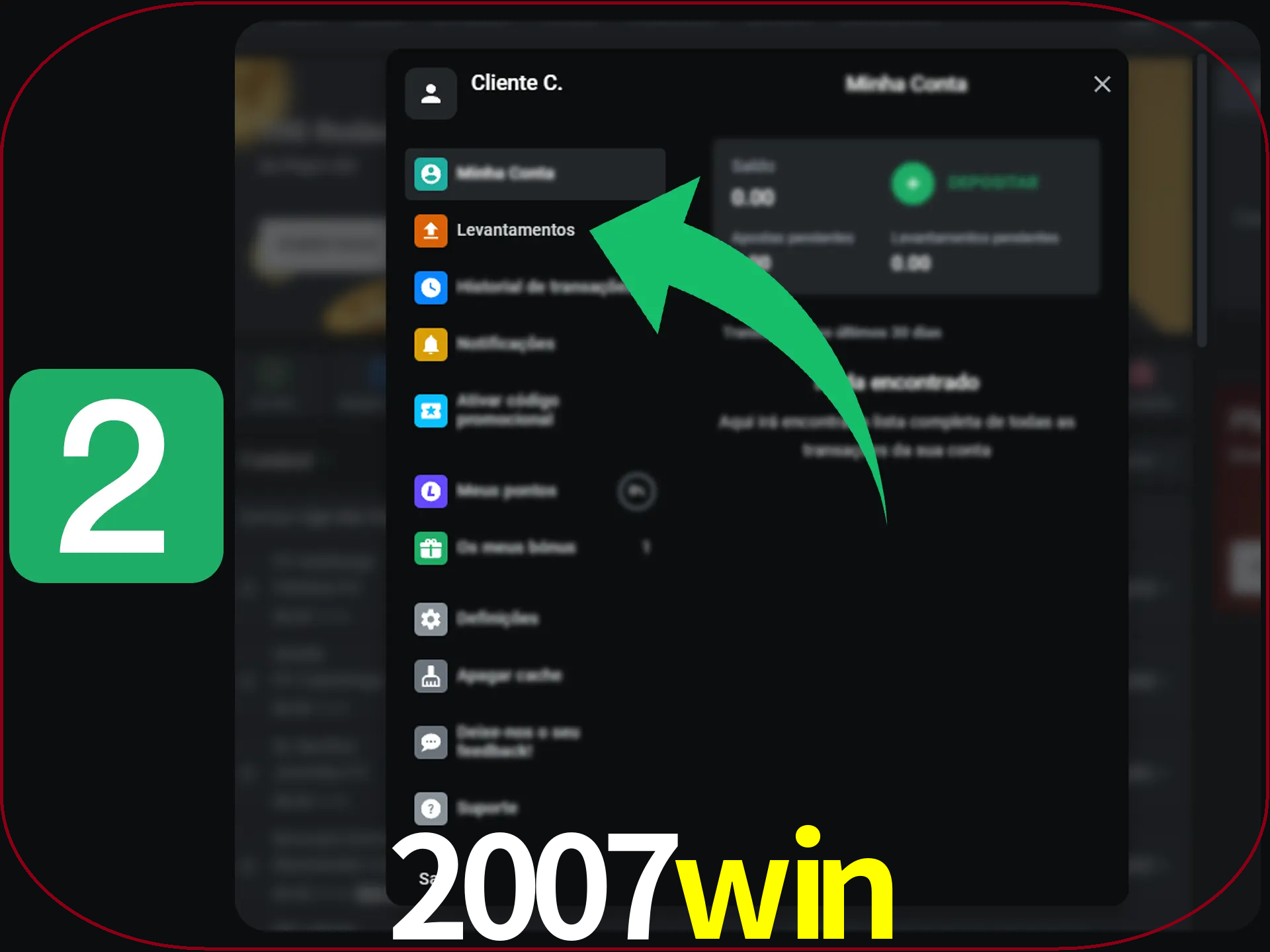 Entre na janela de perfil.